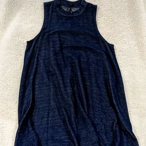 Navy blue denim pattern dress